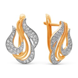 AG2-8879 Серьги с фианитами. Золото 585.
