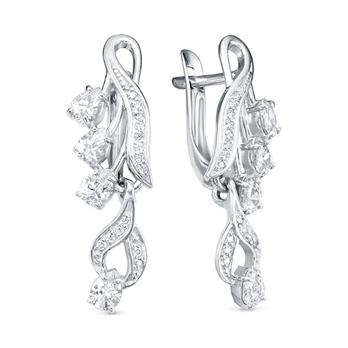 AG2-9938 Серьги с фианитами. Серебро 925. 