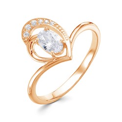 AG1-9884 Кольцо с фианитами. Золото 585.