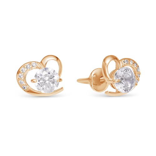 AG2-9731 Серьги с фианитами. Золото 585. 