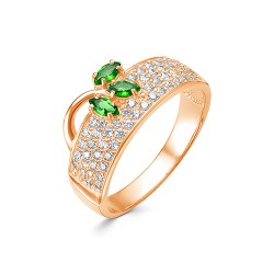 AG1-10121 Кольцо с фианитами. Золото 585.