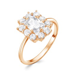 AG1-10001 Кольцо с фианитами. Золото 585.