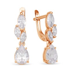 AG2-9795 Серьги с фианитами. Золото 585.