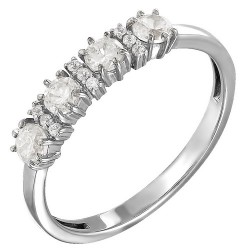 AG1-8660 Кольцо с фианитами. Серебро 925.