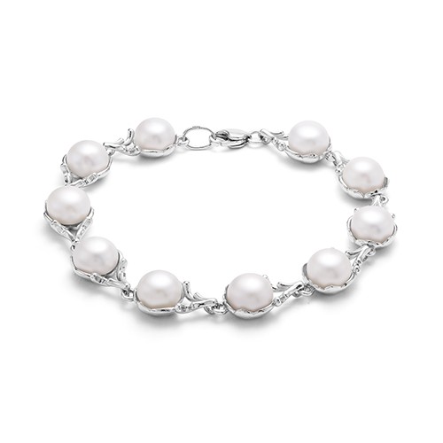 AG8-102AG Колье с жемчугом. Серебро 925. 