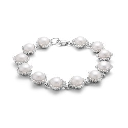 AG8-107 Колье с жемчугом. Серебро 925.